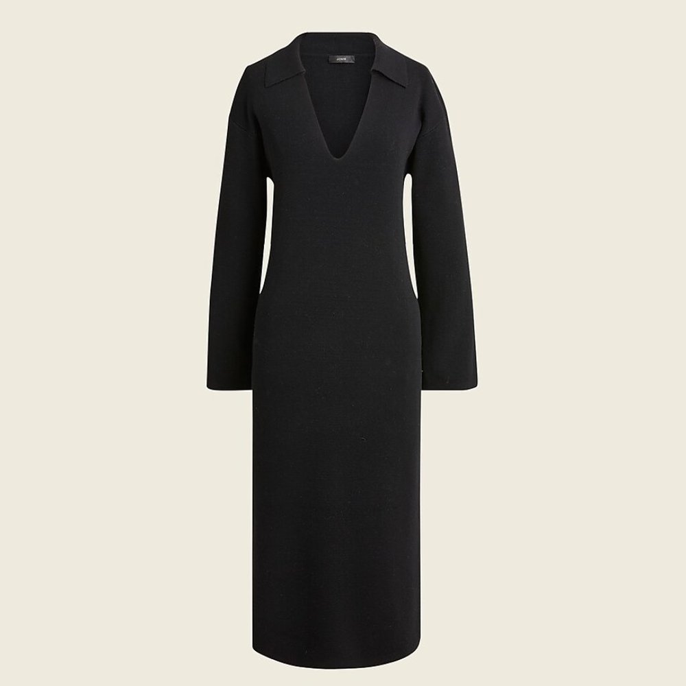 Collared Sweater Dress -- J.Crew: Small, Black